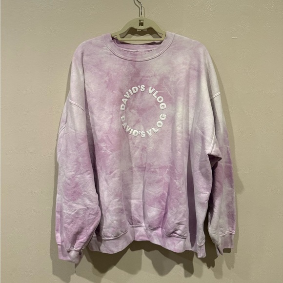 davids vlog Tops - David’s Vlog Purple Tie-Dye Sweatshirt